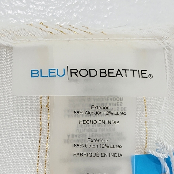 Bleu Rod Beattie Women's Metallic Caftan Cover Up Swimsuit White Sz S - Picture 5 of 8